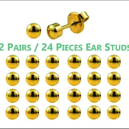 tifurko Unisex Ear Piercing Studs – Surgical Steel Sterile Earrings Set, 12 Pairs for Nose, Navel & Body Piercing image 1