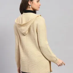 monte carlo Womens Self Design Front Open Wool Blend Cardigan Black image 3