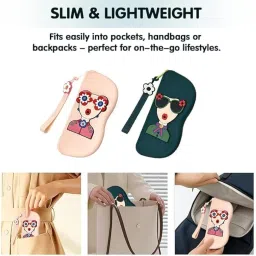 flygon Silicone Sunglasses Storage Pouch, Portable Waterproof Soft Eyeglass Bag with Zipper & Keyring Hook, Shockproof & Dustproof Travel case for Men & Women, Versatile Types of Glasses image 5