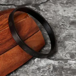 fashion frill Stylish Bracelet For Men Stainless Steel Lord Om Black Kada Bracelets For Men Women Love Gifts Mens image 1