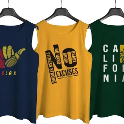 teex Designer Men Vest Versatile Cotton Sando/Baniyan/Ganji for Boys - Perfect for Gym Workouts, Vacations, and Beaches image 1