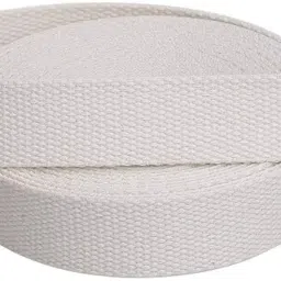abb ropes & niwars Natural 1 Inch x 5 Meters Cotton Webbing Dyeable Belts Soft Fabric Webbing Strap Cotton White webbing strap for Collars, Leashes, Bag Belt, Hiking,Natural White image 2