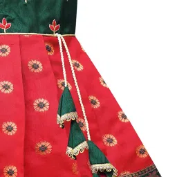 pw platypus world South Indian Traditional Embroidery Pattu Pavadai Jacquard Silk Frock Dress image 4