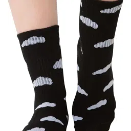 totka Cloud Pattern Crew Socks, 5 Pairs, Moisture Wicking, Anti-Odor, Breathable Stretchable Design, Multiple Colors image 5