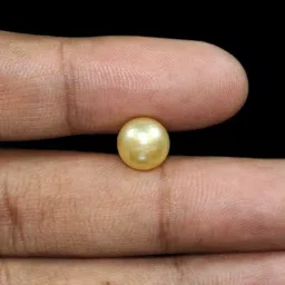 rare gems gallery असली सच्चा मोती रत्न ओरिजिनल Best & Real 8.5 Ratti 8.25 Carat Fresh Water Pearls Mukta Stone Original Certified गोल्डन पर्ल मोती स्टोन Sache Moti Ratan For Amzing Gift Unisex image 3