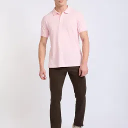 parx Men Low Rise Tapered Fit Solid Pattern Cotton Blend Flat Front Casual Trouser image 4