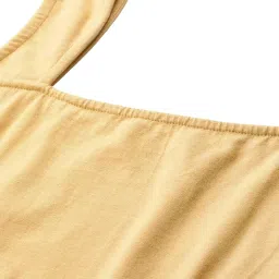 therebelinme Plus Size Women's 6230BC_Beige Solid Color Cotton Knitted Crop Top image 3