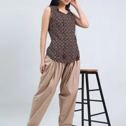 go colors Cotton Salwar Ankle Length for Women| Breathable, Mid Rise, Beige image 3