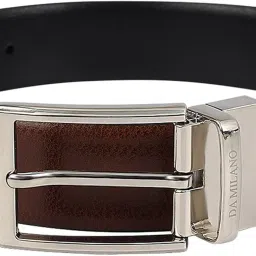 da milano Brown Reversible Leather Belt for Men (3207D-35R-OL) image 1