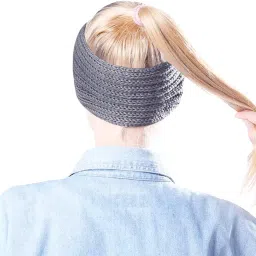 alexvyan Grey Bow Winter Head Warmer Headbands for Women Wool, Ear Warmers Headband Knitted Thick Cold Weather Warm Ear Muffs Winter Protector image 1