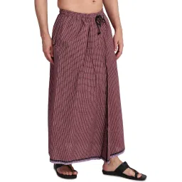 gowri tex Elastic Premium Cotton Lungi With Dual Packet Pack Of 1 image 2