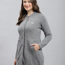 monte carlo Womens Self Design Round Neck Full Sleeve Knitted Coat (1243574KC) image 1