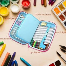 khodiyar enterprise Cute Pencil Case for Boys Large Capacity Hardtop Football Pencil Box with Compartment for Kids Cool School Supplies Organizer Bag image 3