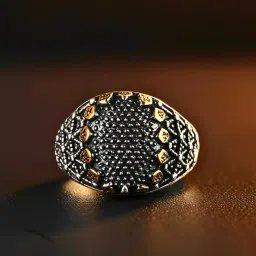 the men thing Royal Series - GOLDEN VORTEX RING - Pure Stainless Steel Men’s Steel-Gold-Plated Ring – Statement Luxury Jewelry (Size : 19-22-24-27) image 4