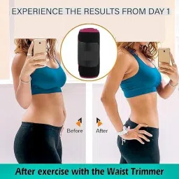 Weight Loss Belly Wrap with Sweat Belt Technology to Trim Waistline and Burn Fat Faster Black image 4