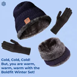 exporttanza Winter Cap set, Woolen Cap, Beanie Cap, Winter Gloves, Mufflers and Neck Warmer Winter Clothes for Women and Men image 2