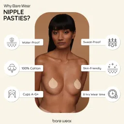 bare wear Nipple Pasties Waterproof & Sweat-Proof |Safe to Use Directly on Skin image 1