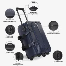 lavie sport Premium Metro25 Trolley | Laptop Compatiable | Fits Upto 14 Inch | Combi Lock | Overnighter Trolley Duffle Bag | Wheel Duffle Bag image 1