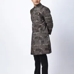 aesthelia Men's Multicoloured Indo-Western 3-Piece Set - Embroidered Blazer with Black Inner and Trouser | Wedding & Festive Ethnic Wear | Regular Fit image 1