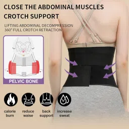 oligitdi Premium Waist Trainer Belt, High Compression Elastic Band, Black, Free Size, Body Shaper for Tummy Control image 4