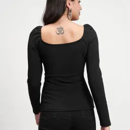 tokyo talkies Women's Sweetheart Neck Long Sleeves Wrap Top | Elegant & Flattering | Perfect For Dates & Evening Outings | Tops For Woman | Women Tops | Stylish Top image 5