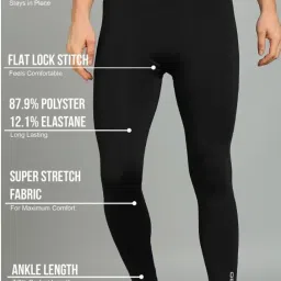 kobo Intense Compression Long Tights Skins Men's Legging Base Layer for Gym Running Swimming Cricket Cycling Football Yoga Basketball Tennis Badminton & Many More Sports (Imported) image 5