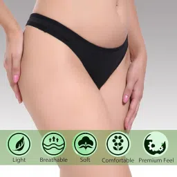 orlizea Women's Viscose Cotton Lycra G-Staring Thong Panties Combo Pack of 3 | Thong Panty for Women Sexy | Panty Set for Women image 2