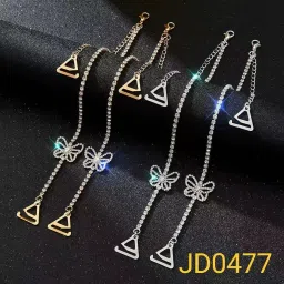 jemego Women 1Pair Adjustable Rhinestone Diamond Straps Stylish Replacement Bra Strap for Strapless & Off-Shoulder Outfits image 3