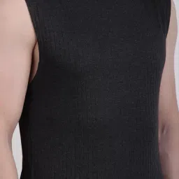 inner element Men’s Sleeveless Thermal Top | Cotton Blend,Charcoal Grey, Stretchable Lightweight Pack of 1 Top image 3