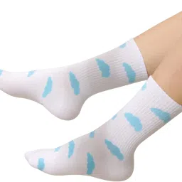 totka Cloud Pattern Crew Socks, 5 Pairs, Moisture Wicking, Anti-Odor, Breathable Stretchable Design, Multiple Colors image 2