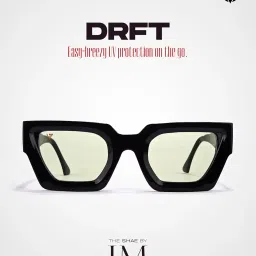 lm eyewear DRFT Oversize Sunglasses for Unisex – 100% UV400 Protection – Medium Size Oversized Multicolor Frames – Pinterest Style Shades – Cozy Packaging Included– Fashion Meets Safety image 4