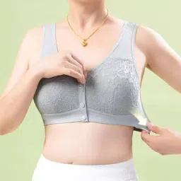 jalodari Women's Seamless Removable Padded Printed with Front 4 Button Open Nursing/Breastfeeding/Maternity Bra image 5