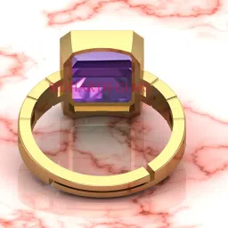 akshita gems Certified Amethyst (Katela) 6.5Cts or 7.25 Ratti Elegant Gold Plated Ring for Men and Women image 3