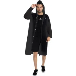 krystle Unisex Raincoat Poncho with Hood Raingear for Outdoor Activities and Travel Rainsuit Rain Protection Barsaati Water Resistant Reusable Rainwear for Men Women (Multisize) image 2