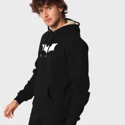 togs & terre Stylish Printed Fur Hoodie for Men | Winter Wear Hooded Sweatshirt | Cozy Hoodies for Men Batman (Black) image 2