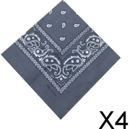 bnf 4Xunisex Cotton Paisley Bandana Cowboy Head Scarf Headband Head Wrap Gray | Womens Accessories | Scarves & Wraps image 2