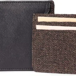 zouk Ace Wallet for Men | 2-in-1 Detachable Card Case | Vegan Leather & Handicraft Fabric | Sleek, Stylish & Functional | Water-Resistant Lining | Perfect Everyday Wallet | Bristel image 3
