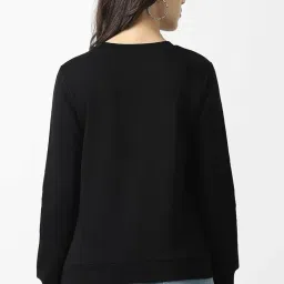 Van Heusen Women's Round Neck Solid Sweatshirt| Full Sleeve Ribbed Hem Casual winterwear image 2