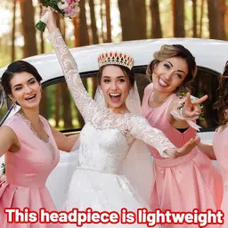 buildcon Tiara for Women Wedding, Crown for Women Queen with Red Teardrop Accents, Elegant Bridal Crown for Weddings, Pageants, Cosplay, Birthday Gifts, Golden Princess Crown image 3