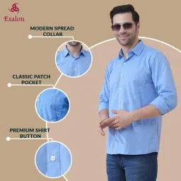 exalon Men’s Regular Fit Formal Shirt | Premium Filafill Fabric | Full Sleeve Business & Office Wear Shirt for Men | Wrinkle-Resistant & Stylish Work Shirt image 3
