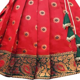 pw platypus world South Indian Traditional Embroidery Pattu Pavadai Jacquard Silk Frock Dress image 3