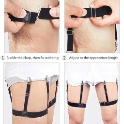 rycrate Men Shirt Suspender Stays Adjustable Casual Style Elastic Shirt Garter Shirts Holder With Non-Slip Locking Clamps image 2