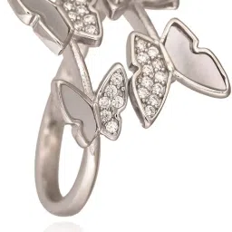 aksh jewellery Pure 925 Sterling Silver Ring – Rhodium Plated Minimal Adjustable Ring for Women & Girls | Hallmarked Jewellery | Ideal Birthday & Anniversary Gift image 4