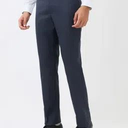 park avenue Men Regular Fit Solid Pattern Polyester Blend Flat Front Formal Trouser image 1