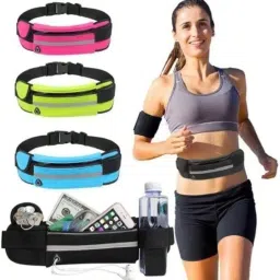 arika trade Running Belt Bag with Water Bottle Holder for Mobile Phone – Lightweight Travel Waist Pack for Jogging, Hiking, Walking & Fitness | Secure Running Phone Case & Easy-Carry Design image 2