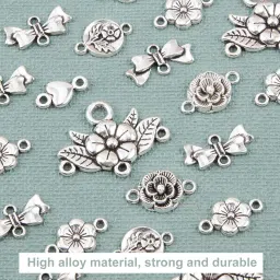 PH PandaHall - 60pcs Tibetan Alloy Link Set for Necklace Earrings Antique Silver image 5