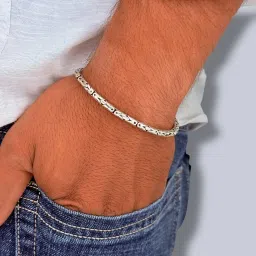 rudracraft 925 silver jewelry RUDRACRAFT 925 Silver Bracelet – Antique Chain Bracelet for Men | Premium Sterling Silver Jewelry | Stylish Gift for Him (BGOX04) image 1