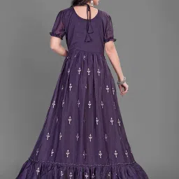 lv's trendz Designer Star Georgette Anarkali Gown | Heavy Embroidery Work | Floor Length Ethnic Dress for Women image 1