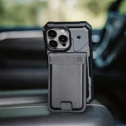 Urban Armor Gear UAG Wallet - Metropolis Magnetic Wallet Compatible with Mag-Safe 5 Cards Holder with Kickstand for iPhone and Galaxy Phone, PU Vegan Leather - PU Black image 3