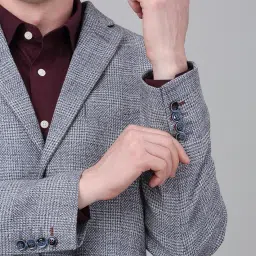 cantabil Checkered Full Sleeves Notch Lapel Formal Blazer for Men | Formal Blazer for Men | Men Blazer for Formal (P_MBZF00165) image 5